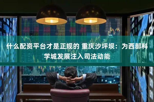 什么配资平台才是正规的 重庆沙坪坝：为西部科学城发展注入司法动能